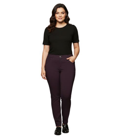 sheego Bengalin Women's Stretch Pants with Slim Leg, Modern Casual Pants, Plus Sizes 133992 Wine Red