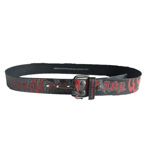 Miami Ink Gürtel für Damen oder Herren Leder-Gürtel verstellbarer Freizeit-Gürtel BT1068891MIK4 Schwarz/Rot