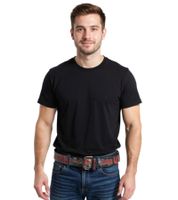 Cinturón Miami Ink para mujer u hombre, cinturón de cuero, cinturón casual ajustable, BT1068891MIK4, negro/rojo