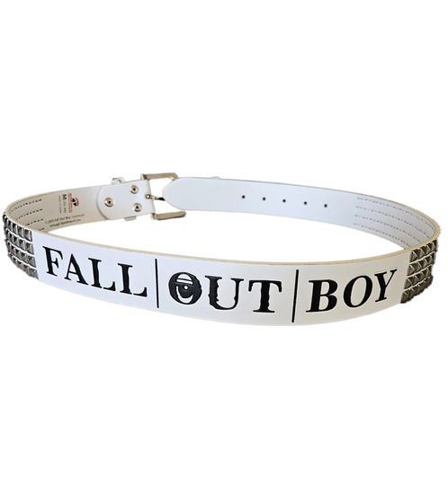 Fall out Boy Gürtel mit Logo-Schriftzug verstellbarer Freizeit-Gürtel BT104184FOB4 Weiß