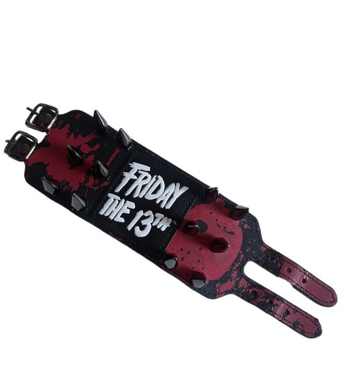 Friday the 13th Rockband mit Metall-Spitzen Fan-Artikel Arm-Schmuck WB104747FTT3 Schwarz