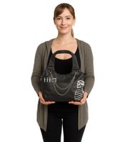 HIM Punkrock-Band Schulter-Tasche Damen Handtasche mit breitem Riemen 23x13x10,5cm LB103930HIM0 Schwarz/Grau