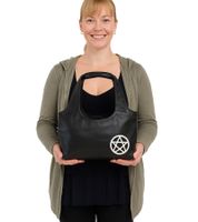 HIM Punkrock-Band Schulter-Tasche Damen Handtasche mit breitem Riemen 23x13x10,5cm LB103930HIM0 Schwarz/Grau