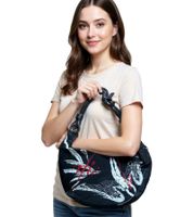Bolso de hombro AFI Fallen Angel Band. Elegante bolso de compras. Mercancía para fans. LB110069AFI0. Negro/Rojo/Blanco.