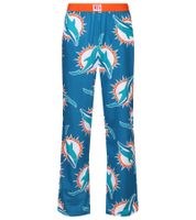 RE:COVERED X NFL Miami Dolphins Men's Lounge Pants, Pure Cotton Pajama Pants, RCNFL1428L, Blue/White
