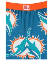RE:COVERED X NFL Miami Dolphins Men's Lounge Pants, Pure Cotton Pajama Pants, RCNFL1428L, Blue/White
