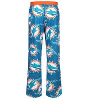 RE:COVERED X NFL Miami Dolphins Men's Lounge Pants, Pure Cotton Pajama Pants, RCNFL1428L, Blue/White
