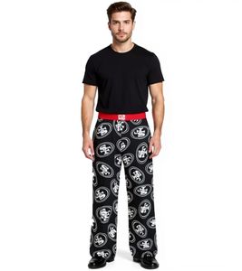 RE:COVERED X NFL San Francisco 49ers Men's Lounge Pants with Team Logo, RCNFL1396, Black/White