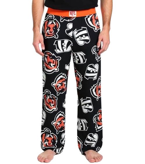 RE:COVERED X NFL Cincinnati Bengals Loungepants Herren Schlafanzug-Hose mit Team-Logo Pyjama-Hose RCNFL1462 Schwarz/Weiß
