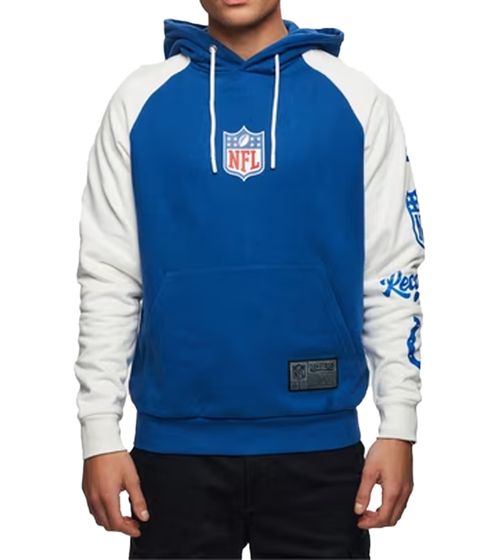 RE:COVERED X NFL Indianapolis Colts For the Shoe Herren Kapuzen-Pullover mit Logo-Print Baumwoll-Hoody Langarm-Shirt RCNFL1569 Blau/Weiß