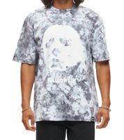RE:COVERED X John Carpenter's Halloween Men's Tie-Dye T-Shirt, Crew Neck, Fan Shirt, RCSTC117, Gray/White