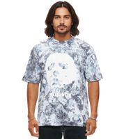 RE:COVERED X John Carpenter's Halloween Men's Tie-Dye T-Shirt, Crew Neck, Fan Shirt, RCSTC117, Gray/White