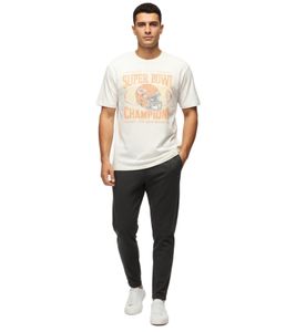 RE:COVERED X NFL Kansas City Chiefs Men's T-Shirt with Champions Print, Cotton Shirt RCNFL1559, Ecru-White