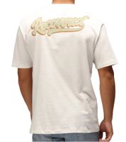 RE:COVERED X NFL Miami Dolphins Men's T-Shirt with Large Front Print, Cotton Shirt RCNFL1558, Ecru-White