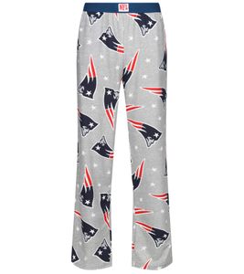 RE:COVERED X NFL New England Patriots Loungepants Herren Schlafanzug-Hose mit Team-Logo Baumwolle Pyjama-Hose RCNFL1399 Grau