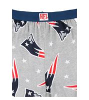 RE:COVERED X NFL New England Patriots Men's Lounge Pants with Team Logo, Cotton Pajama Pants, RCNFL1399 Gray