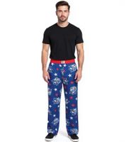 RE:COVERED X NFL Shield and Stars Men's Lounge Pants with NFL Logo, Cotton Pajama Pants, RCNFL1401, Blue