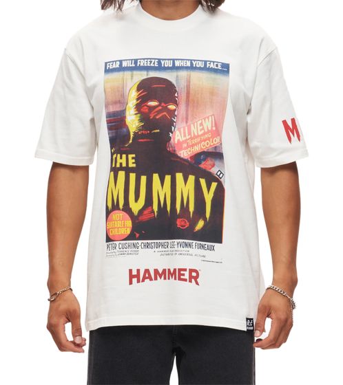 RE:COVERED X HAMMER The Mummy Herren T-Shirt mit großem Front-Print Baumwoll-Shirt RCSTC109 Ecru-Weiß