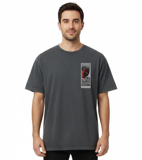 T-shirt da uomo RE:COVERED X HAMMER Horror Frankenstein Curse con grande stampa sul retro, maglietta in cotone RCSTC111, nera
