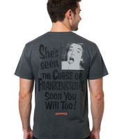 T-shirt homme RE:COVERED X HAMMER Horror Frankenstein Curse avec grand imprimé dans le dos, coton RCSTC111, noir