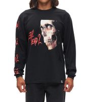 RE:COVERED X Studio Canal Evil Dead 2 Men's Long-Sleeved Shirt with Horror Face Print, Cotton Long-Sleeve Pullover RCSTC115 Black