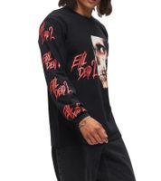 RE:COVERED X Studio Canal Evil Dead 2 Men's Long-Sleeved Shirt with Horror Face Print, Cotton Long-Sleeve Pullover RCSTC115 Black