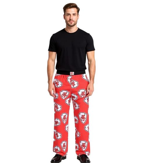 Pantalon de pyjama RE:COVERED X NFL Kansas City Chiefs pour homme, avec logo de l'équipe, en coton, RCNFL1400, rouge