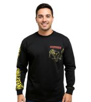 RE:COVERED X Hammer Horror Creeping Unknown Men's Long-Sleeved Shirt with Large Back Print, Cotton Long-Sleeve Pullover RCSTC110, Black