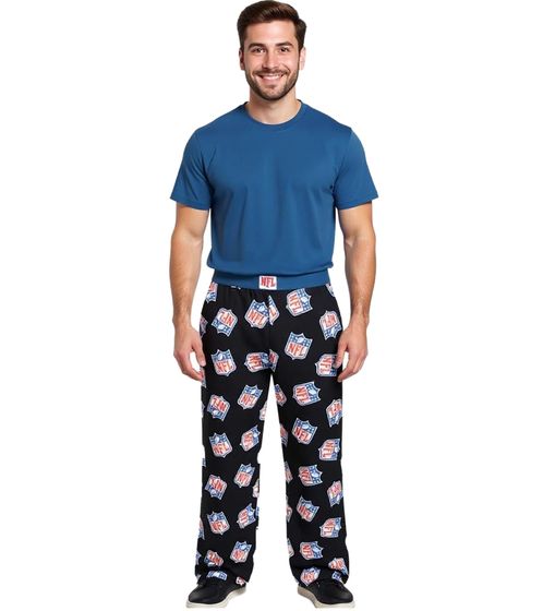 RE:COVERED X Multi Shield Loungepants Herren Schlafanzug-Hose mit NFL-Logo Pyjama-Hose RCNFL1404 Schwarz