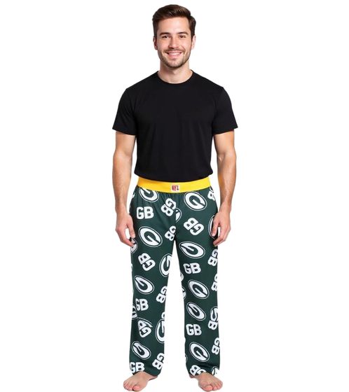 RE:COVERED X NFL Green Bay Packers Loungepants Herren Schlafanzug-Hose mit Team-Logo Baumwolle Pyjama-Hose RCNFL1398 Grün