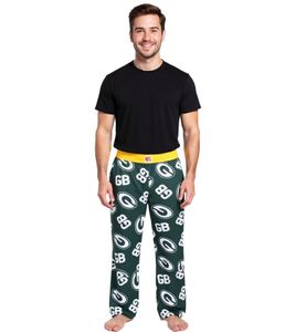 RE:COVERED X NFL Green Bay Packers Men's Lounge Pants with Team Logo, Cotton Pajama Pants, RCNFL1398 Green