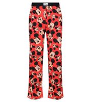 RE:COVERED X Disney Mickey Mouse Lounge Pants Men's Pajama Pants with Mickey Mouse Print, Cotton Pajama Pants, RCDIF2103 Red