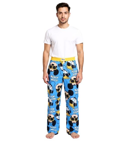 RE:COVERED X Disney Topolino e Paperino Pantaloni da pigiama da uomo Eleganti e comodi Pantaloni da pigiama in cotone RCDIF2105 Blu/Giallo