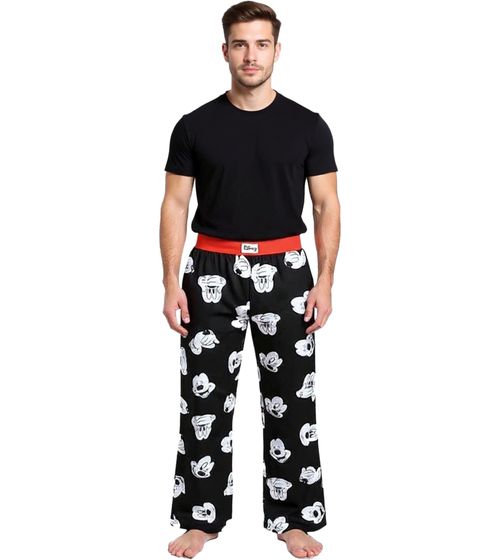 RE:COVERED X Disney Mickey Mouse - Pantalones de pijama para hombre con estampado de Mickey Mouse, algodón, RCDIF2106, negro/blanco