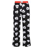 RE:COVERED X Disney Mickey Mouse Lounge Pants Men's Pajama Pants with Mickey Mouse Print, Cotton Pajama Pants, RCDIF2106, Black/White