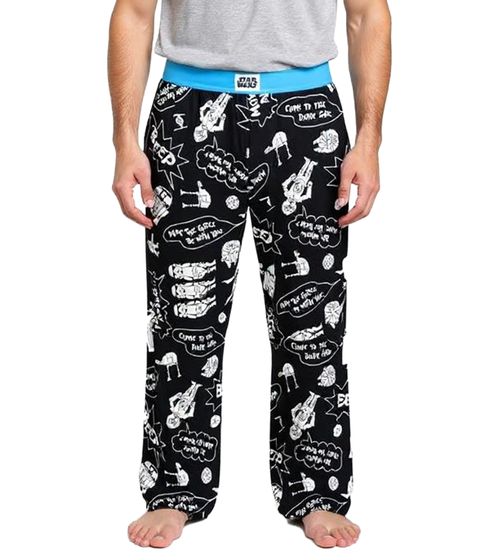 RE:COVERED X Star Wars Men's Lounge Pants with Star Wars Comics Print, Cotton Pajama Pants, RCDIF2108, Black/White