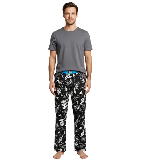 Pantalon de pyjama homme RE:COVERED X Star Wars, imprimé Star Wars Comics, en coton, RCDIF2108, noir/blanc
