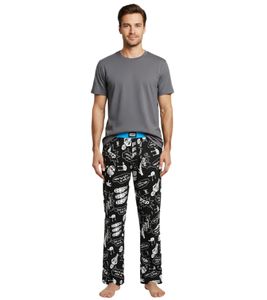 RE:COVERED X Pantalon de pyjama Star Wars pour homme avec imprimé Star Wars Comics, pantalon de détente en coton RCDIF2108 noir/blanc