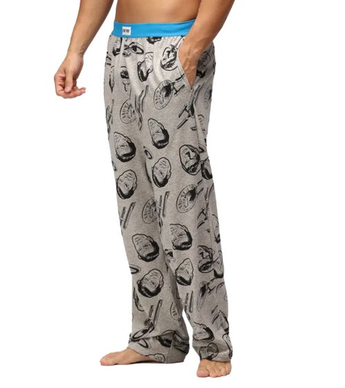 RE:COVERED X Star Trek Loungepants Herren Schlafanzug-Hose mit Star-Trek-Print Baumwolle Pyjama-Hose RCVCM652 Grau