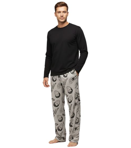 RE:COVERED X Star Trek Loungepants Herren Schlafanzug-Hose mit Star-Trek-Print Baumwolle Pyjama-Hose RCVCM652 Grau