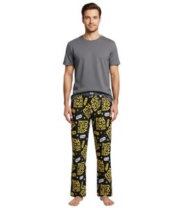RE:COVERED X Star Wars Men's Pyjama Pants with "The Force Be With You" Print Lounge Pants PCSTW1828 Black/Yellow