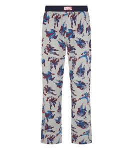 RE:COVERED X MARVEL Comics Hero Lounge Pants Men's Pajama Pants with Marvel Character Print, Cotton Pajama Pants PCMARV500 Gray