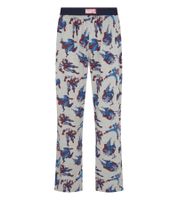 RE:COVERED X MARVEL Comics Hero Lounge Pants Men's Pajama Pants with Marvel Character Print, Cotton Pajama Pants PCMARV500 Gray
