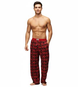 RE:COVERED X ACDC Lounge Pants Men's Pajama Pants with ACDC All-Over Print, RCPER923 Black/Red
