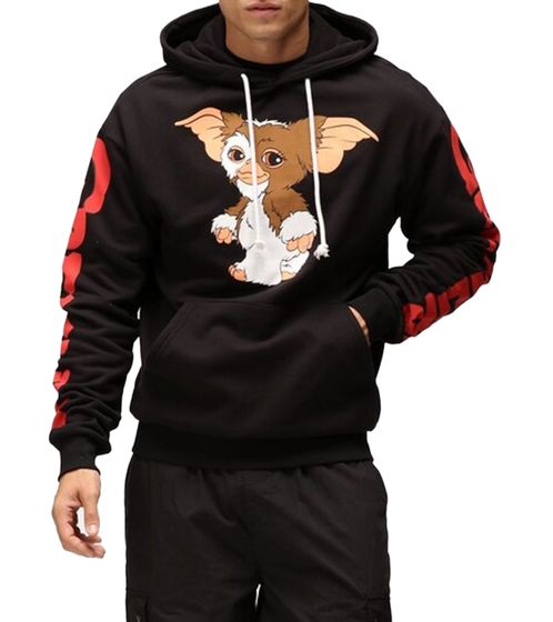 RE:COVERED X Gremlins Men's Hoodie with Gremlins Patch, Cotton Hoodie, Long-Sleeved Shirt, RCWARN558, Black