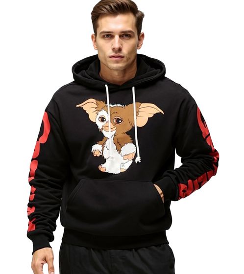 Sweat à capuche RE:COVERED X Gremlins pour homme avec écusson Gremlins, sweat à capuche en coton, manches longues, RCWARN558, noir