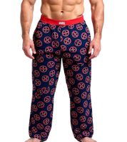 RE:COVERED X MARVEL Deadpool Icon Repeat Lounge Pants Men's Deadpool Print Pajama Pants PCMARV504 Blue/Red