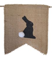 Easter Garland with the "Happy Easter" inscription and white bows, pennant chain, hanging decoration, decorative ribbon, 976192 Beige