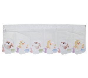 Window Curtain with Easter Pattern, Window Curtain, 43x116cm, Semi-Transparent, 903027 White/Colorful