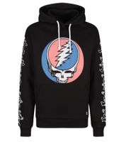 RE:COVERED X Grateful Dead Men's Hoodie with Band Logo Print, Cotton Hoodie, Long-Sleeved Shirt, RCWBROS170, Black